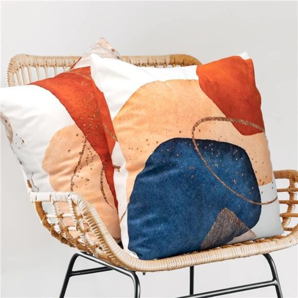 Throw Pillow Covers 18x18 Set of 4 Mid Century Modern Decorative Throw Pillows - Picture 3 of 7